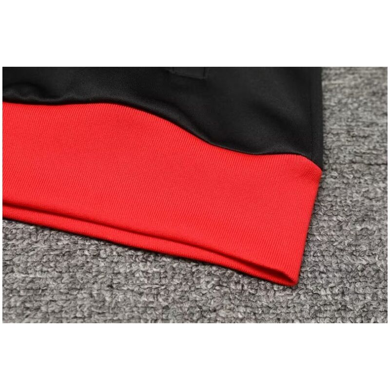 Mens AC Milan Jacket + Pants Training Suit Black – Red 2023/24