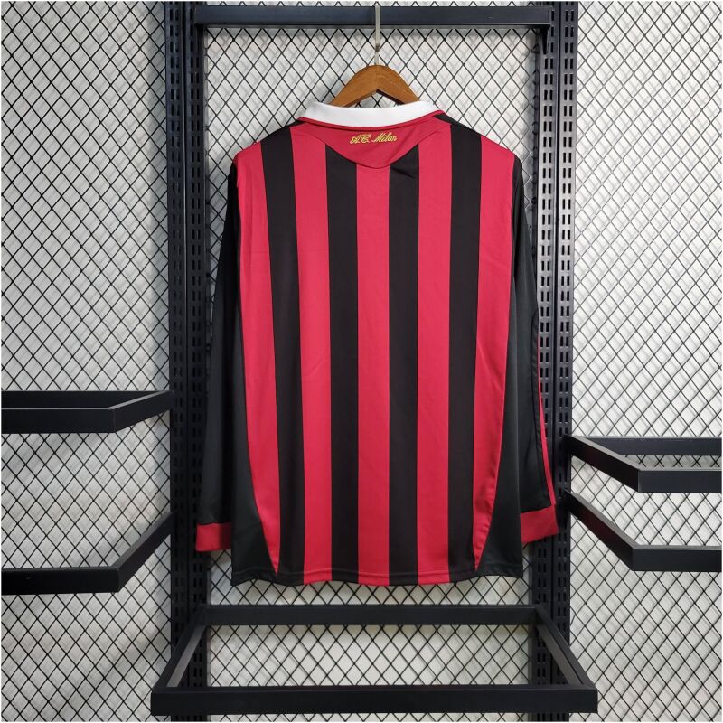 Retro Long Sleeve AC Milan Home soccer jersey 2009/10