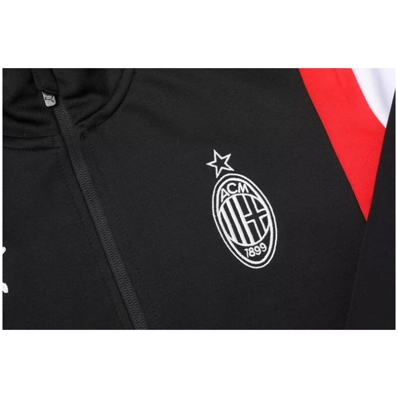 Mens AC Milan Jacket + Pants Training Suit Black 2023/24