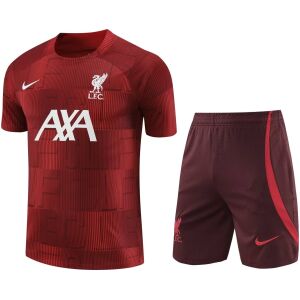Mens Liverpool Short Training Suit Burgundy 2023/24
