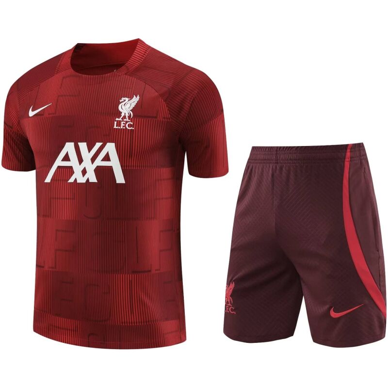 Mens Liverpool Short Training Suit Burgundy 2023/24
