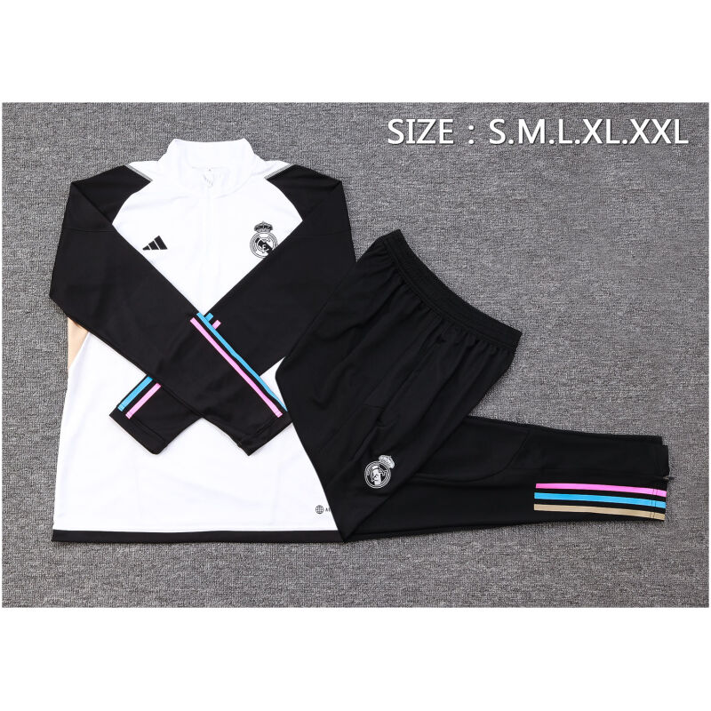 Mens Real Madrid Training Suit White 2023/24