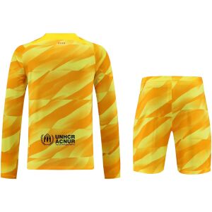 Mens Barcelona Goalkeeper Yellow Suit Long Sleeve 2023/24