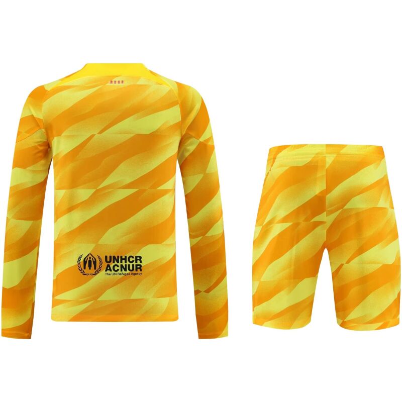 Mens Barcelona Goalkeeper Yellow Suit Long Sleeve 2023/24