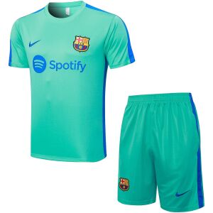 Mens Barcelona Short Training Suit Turquoise Green 2023/24