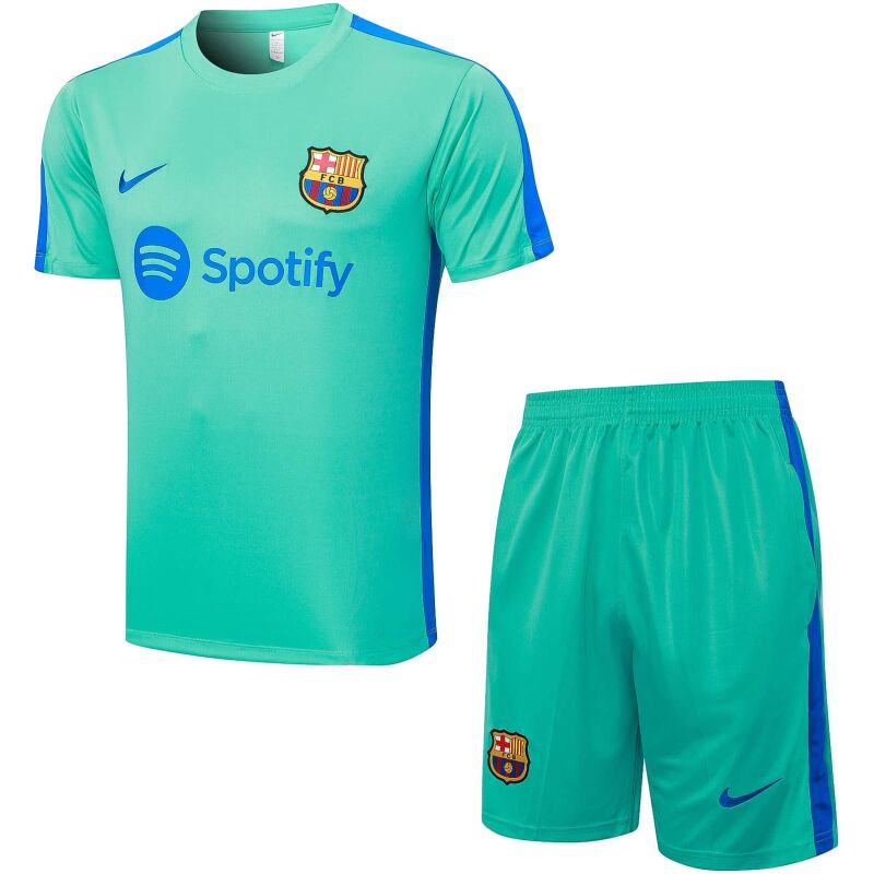 Mens Barcelona Short Training Suit Turquoise Green 2023/24