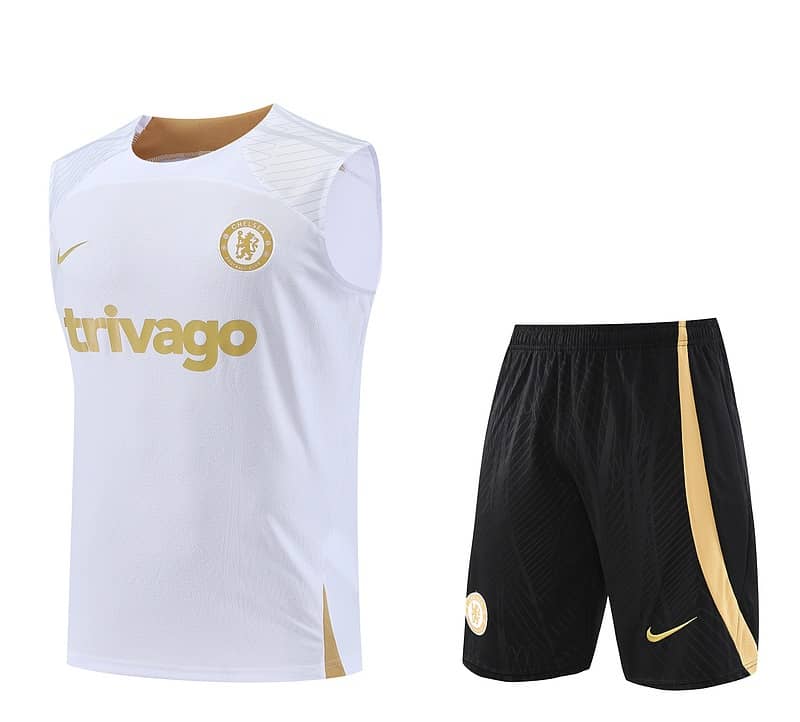 Mens Chelsea Short Training Suit White 2023/24