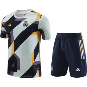 Herren Real Madrid Kurzer Trainingsanzug Grau 2023/24