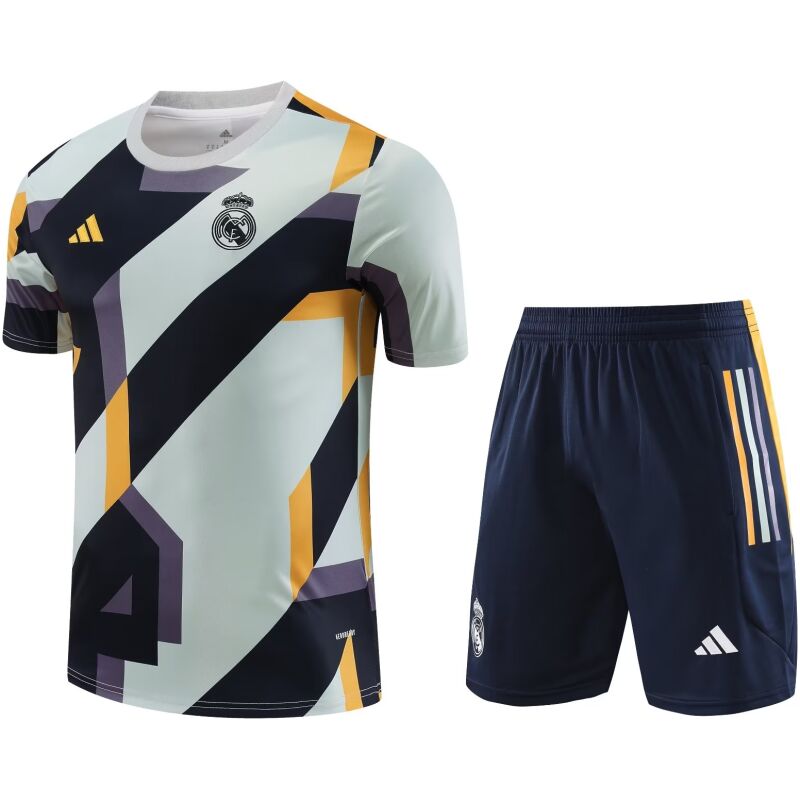 Mens Real Madrid Short Training Suit Grey 2023/24