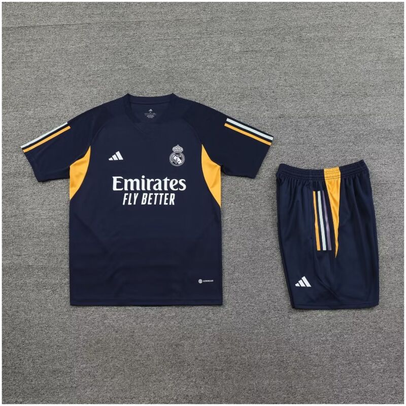 Mens Real Madrid Short Training Suit Deep Blue 2023/24