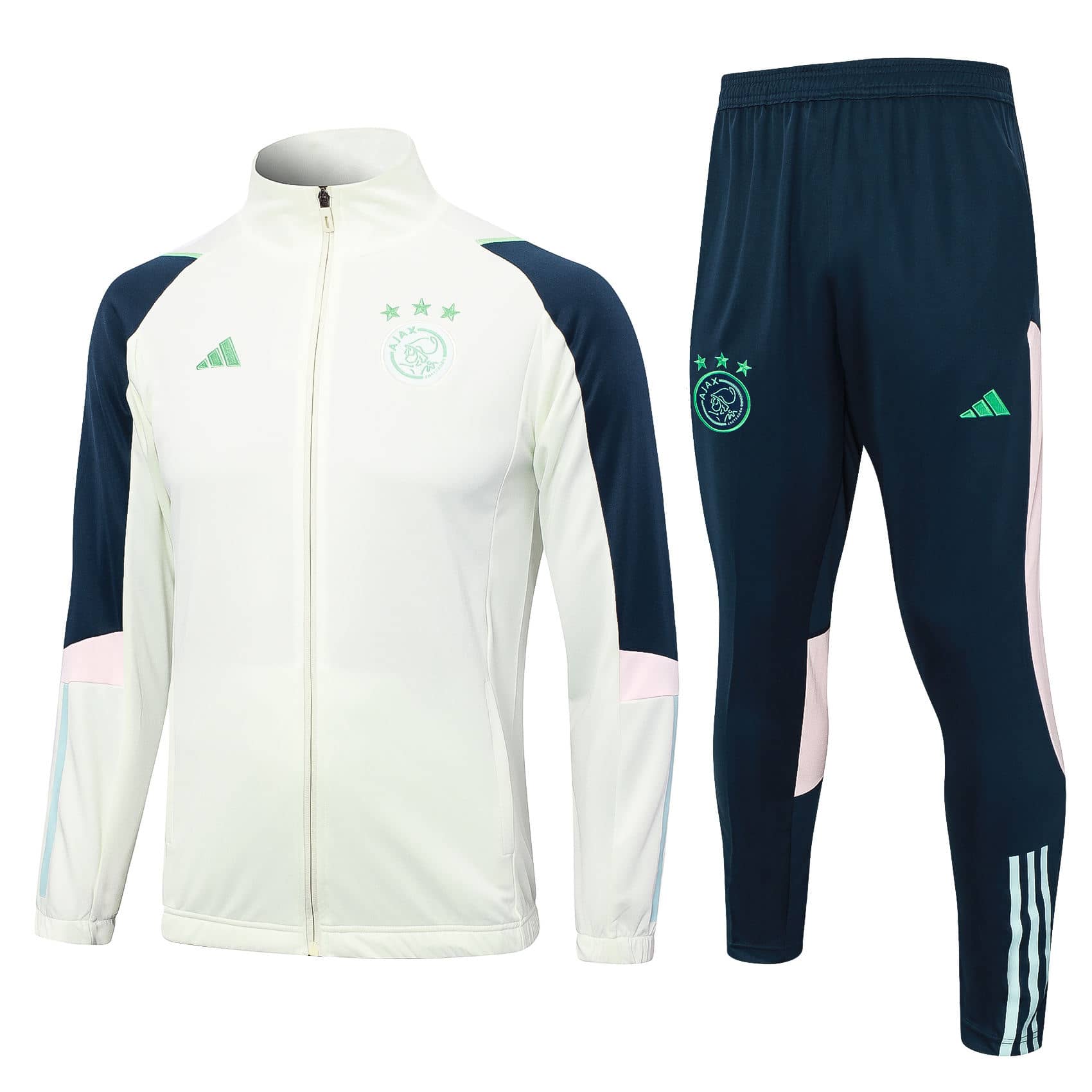 Männer Ajax Trainingsanzug Jacke + Hose Mist Grün 2023/24