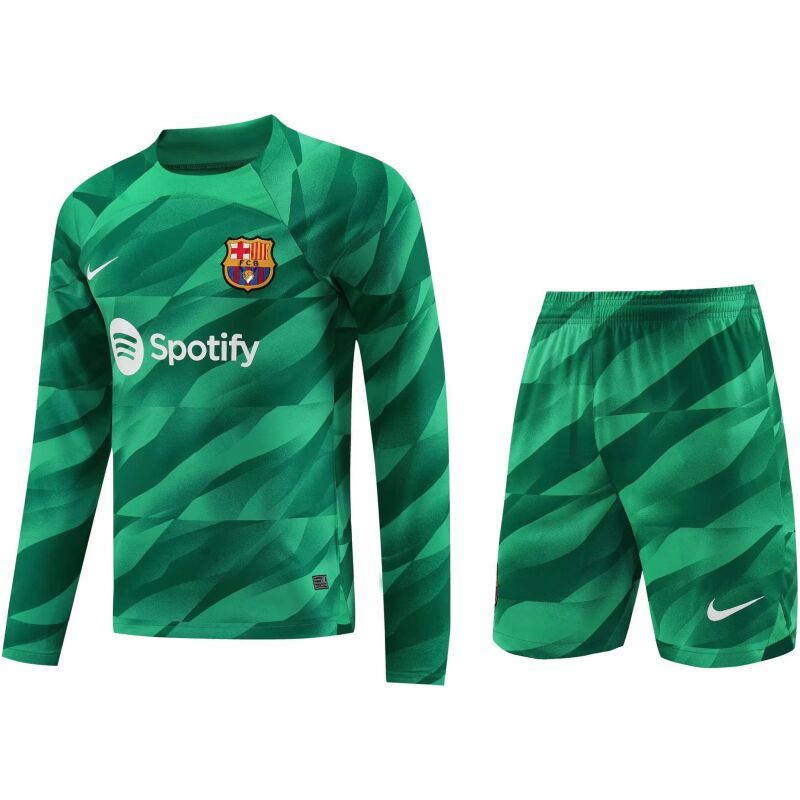 Mens Barcelona Goalkeeper Green Suit Long Sleeve 2023/24