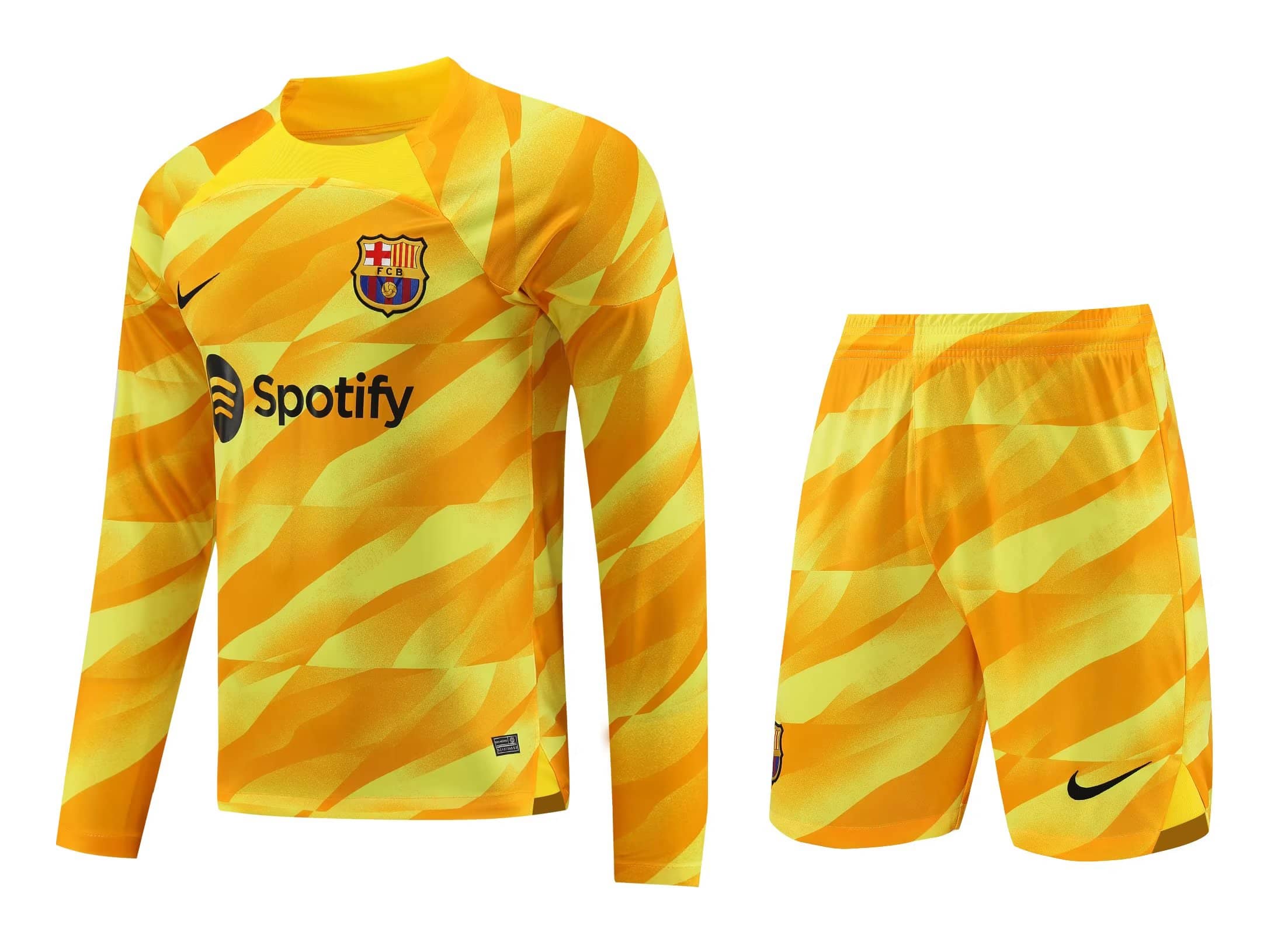 Mens Barcelona Goalkeeper Yellow Suit Long Sleeve 2023/24
