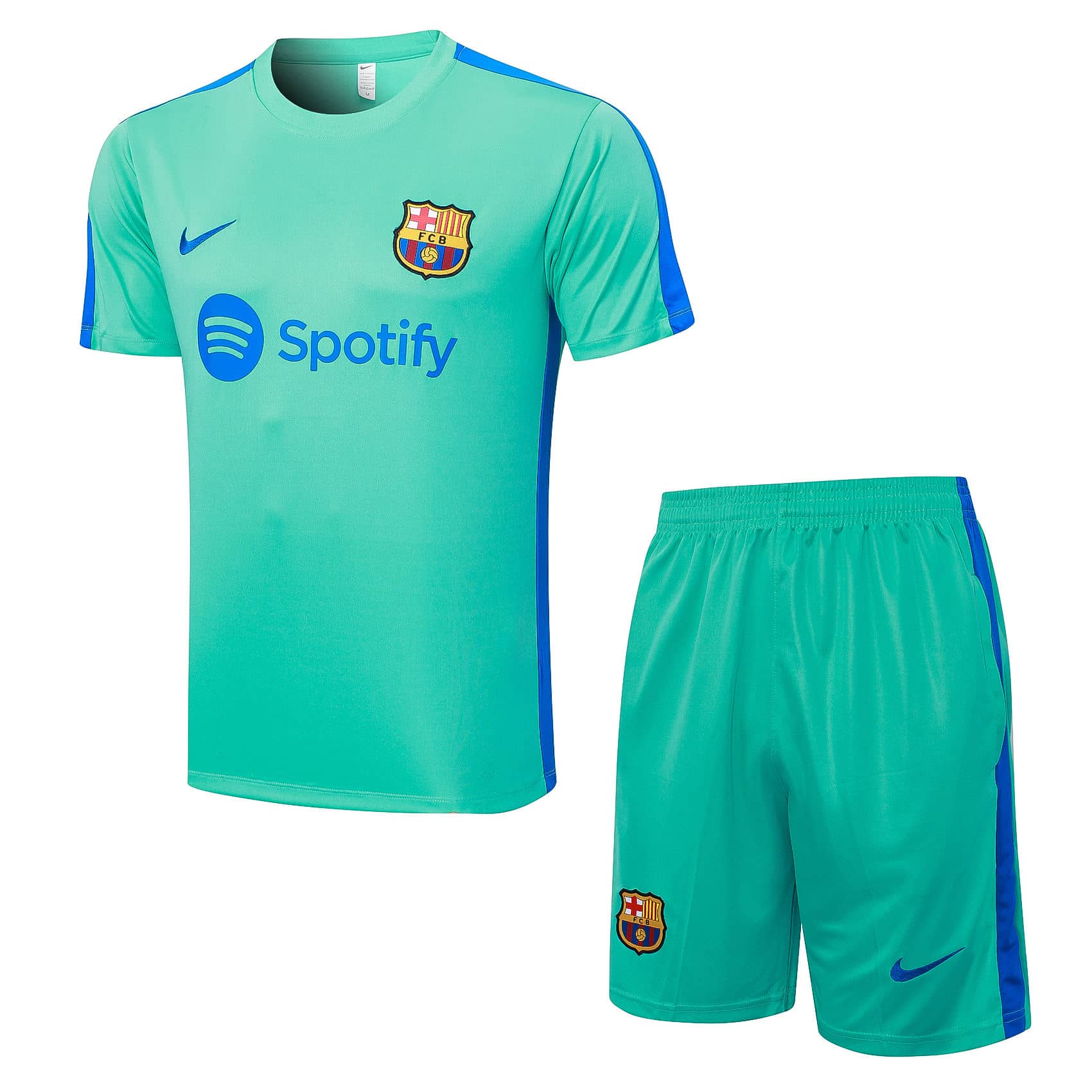 Mens Barcelona Short Training Suit Turquoise Green 2023/24