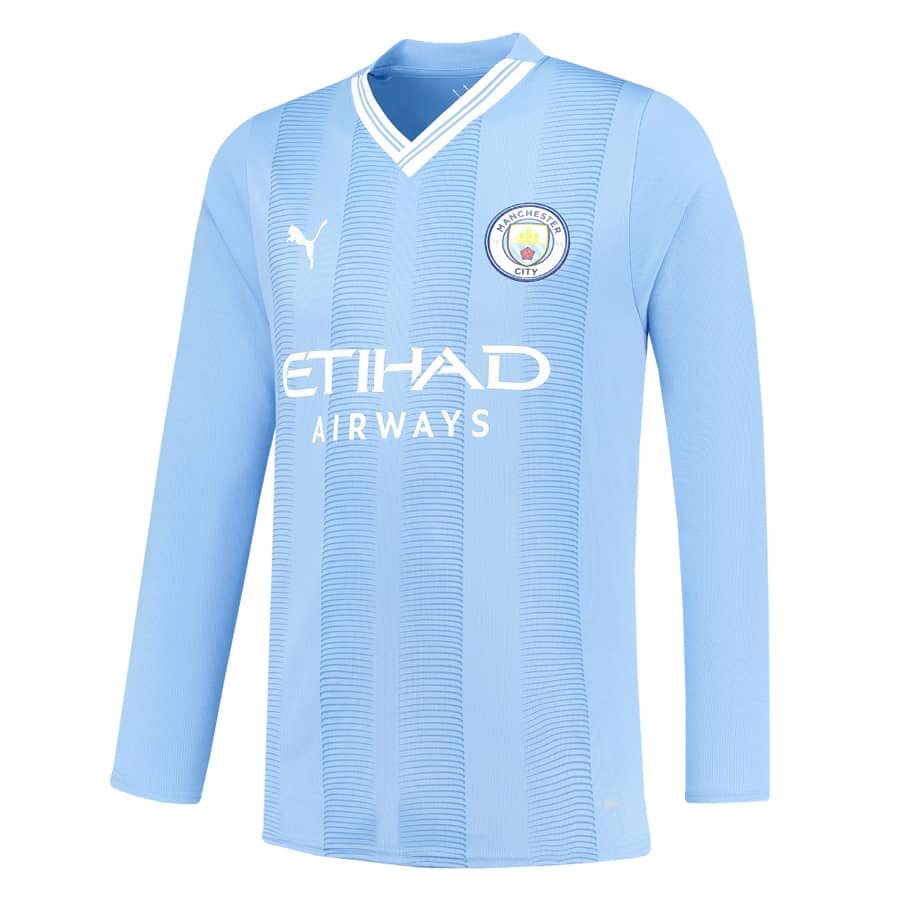 Mens Manchester City Home Jersey Long Sleeve 2023/24