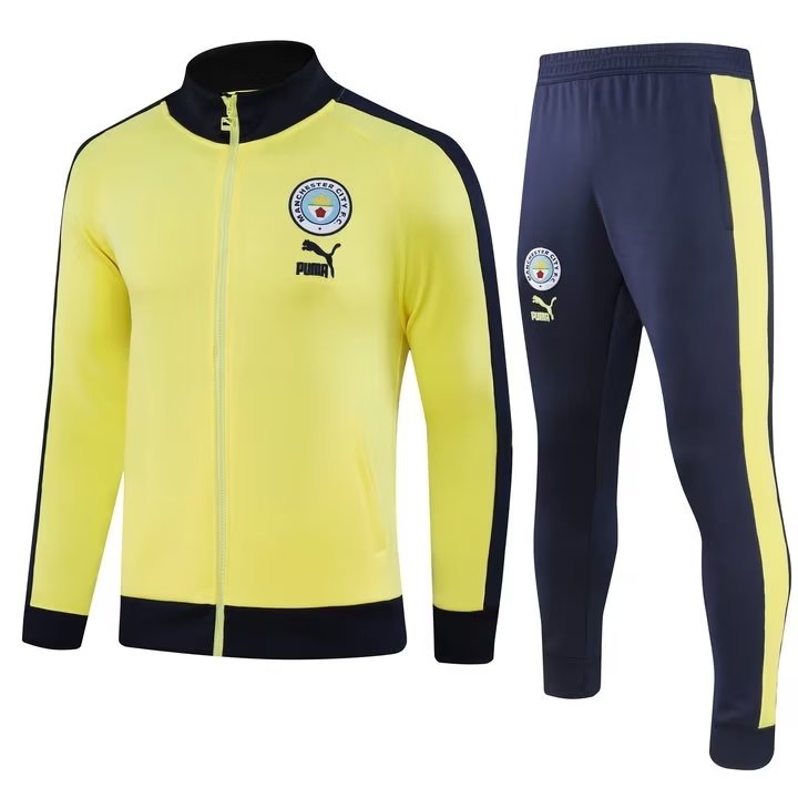 Mens Manchester City Jacket + Pants Training Suit Canary 2023/24
