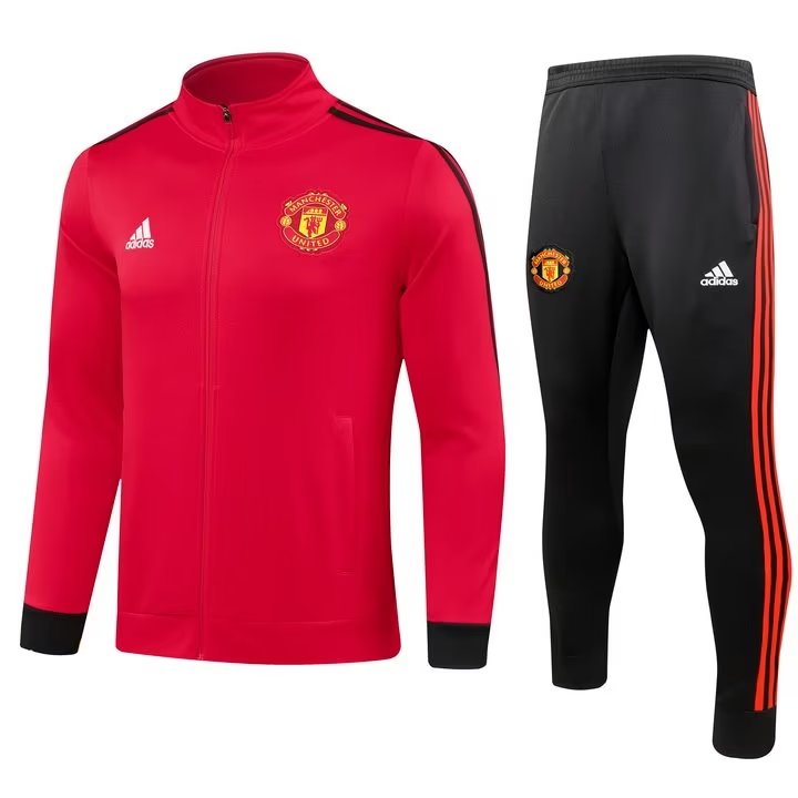 Mens Manchester United Jacket + Pants Training Suit Red 2023/24