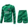 Mens PSG Goalkeeper Green Suit Long Sleeve 2023/24