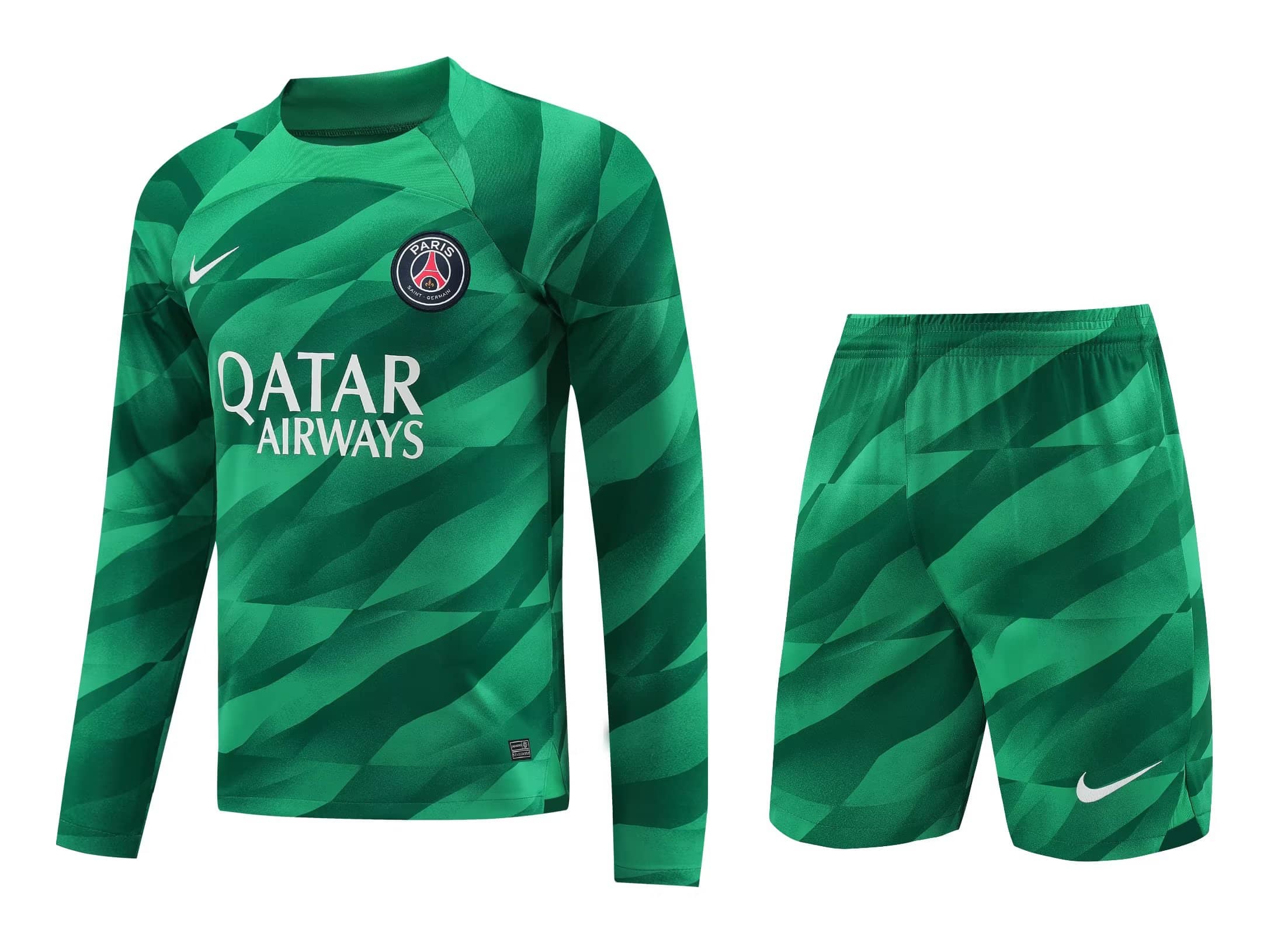 Mens PSG Goalkeeper Green Suit Long Sleeve 2023/24