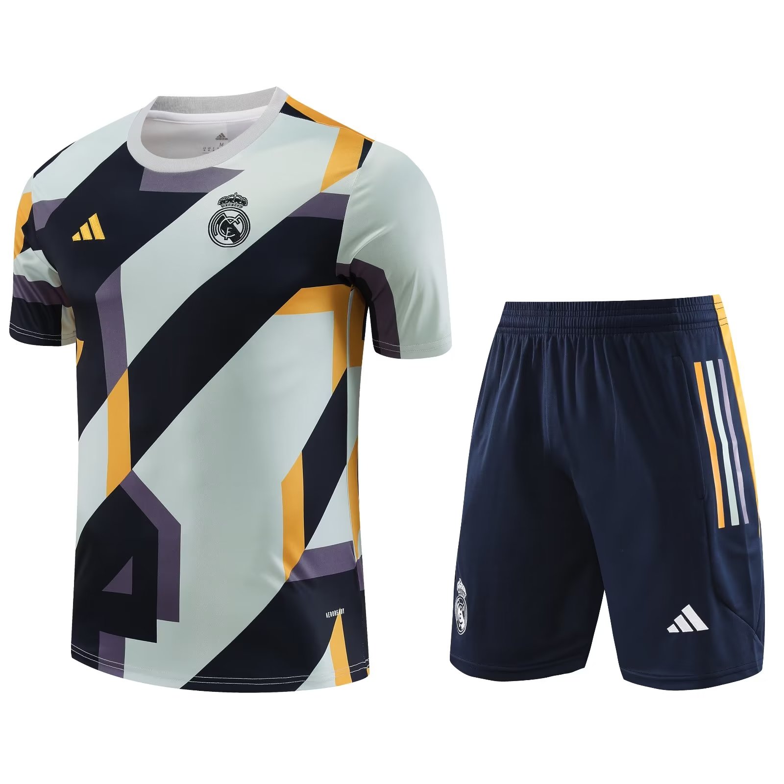 Mens Real Madrid Short Training Suit Grey 2023/24