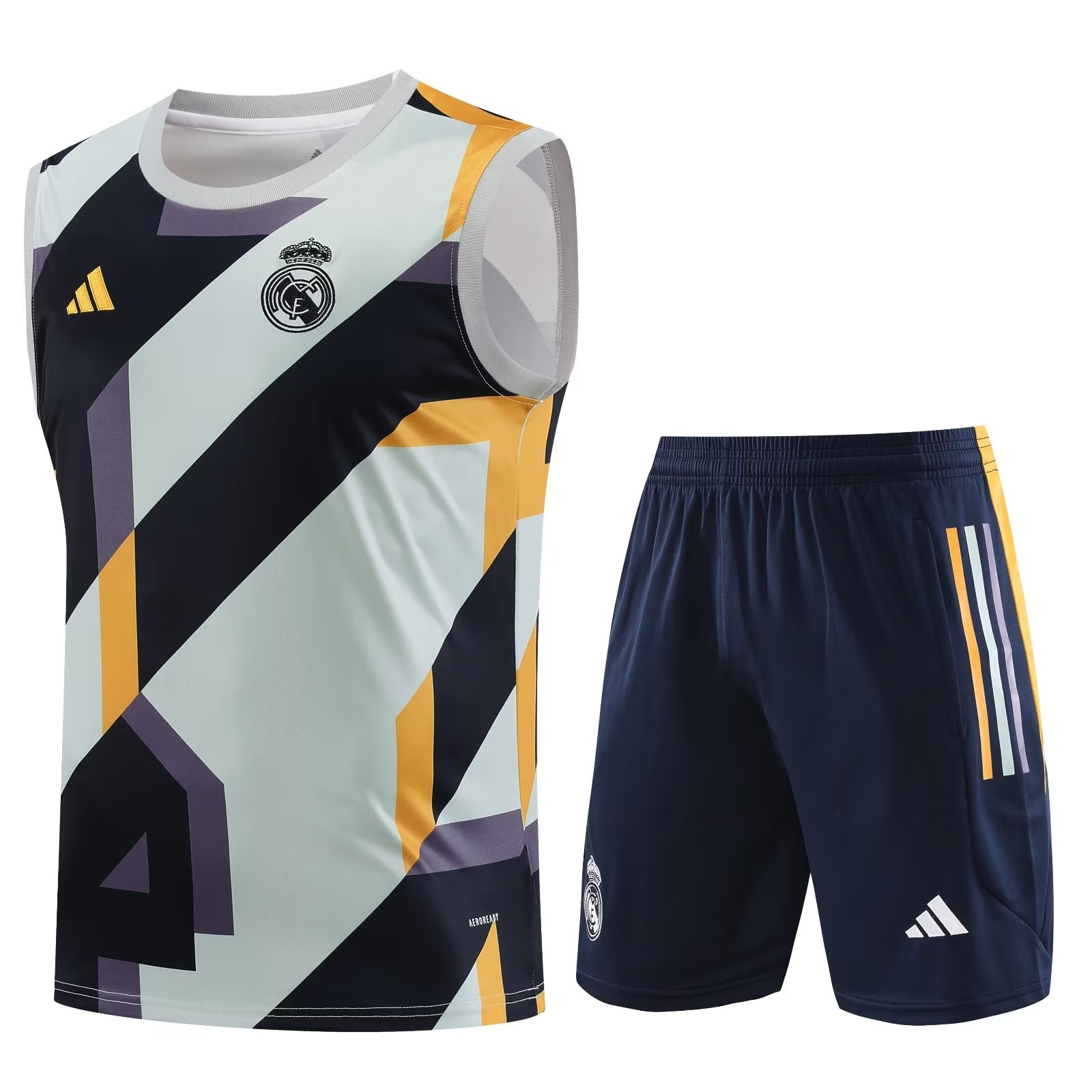 Mens Real Madrid Singlet Suit Grey 2023/24