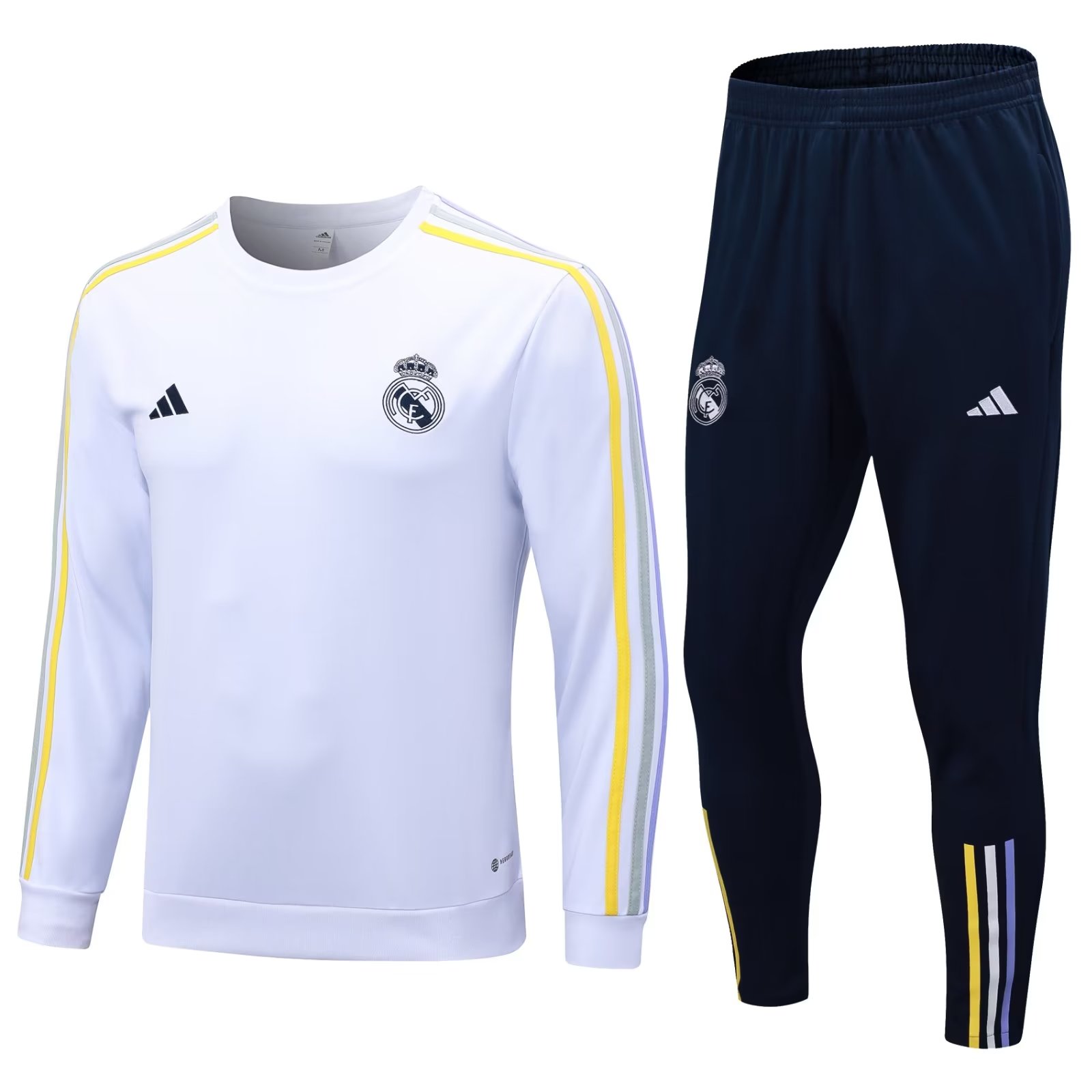 Mens Real Madrid Training Suit Crew Neck White 2023/24