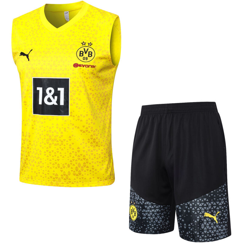 Mens Borussia Dortmund Singlet Suit Yellow 2023/24