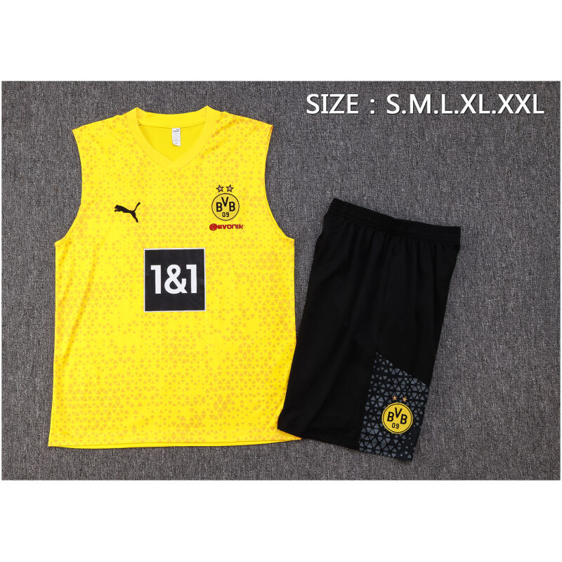 Mens Borussia Dortmund Singlet Suit Yellow 2023/24