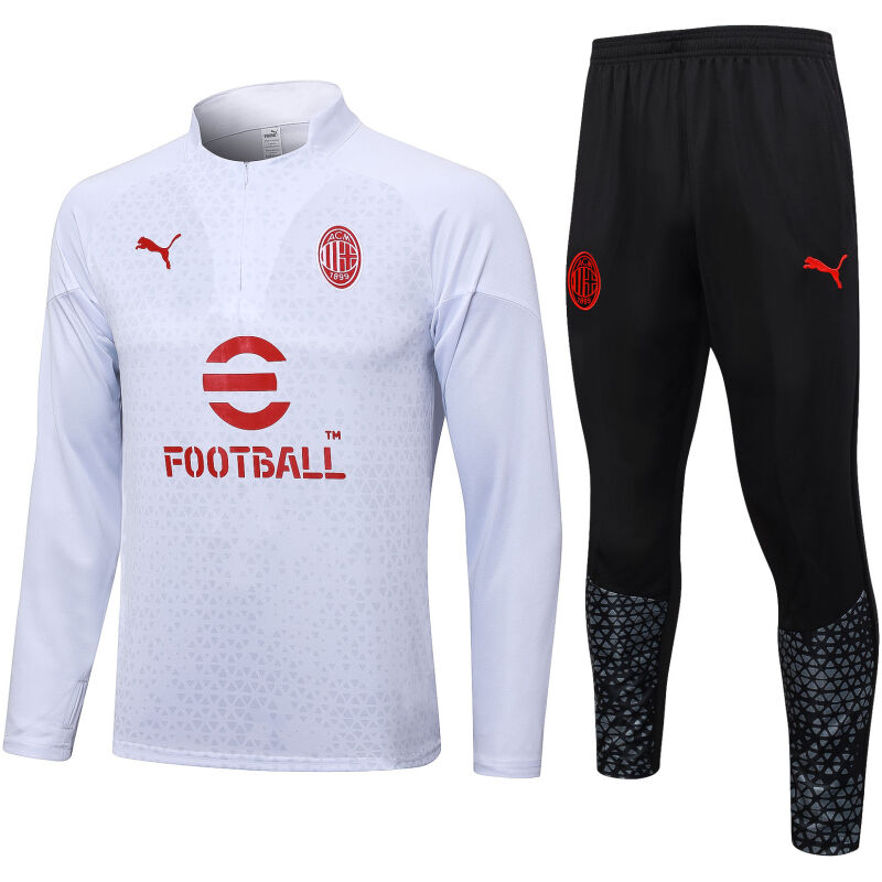 Mens AC Milan Training Suit White Pattern 2023/24