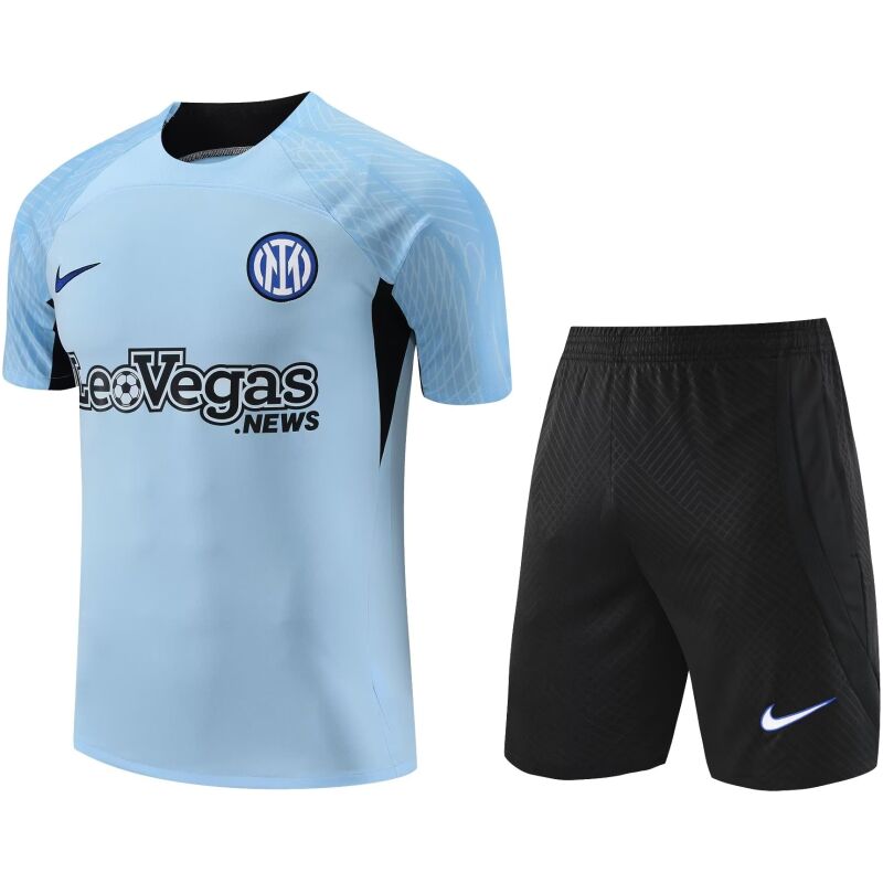 Mens Inter Milan Short Training Suit Light Blue 2023/24