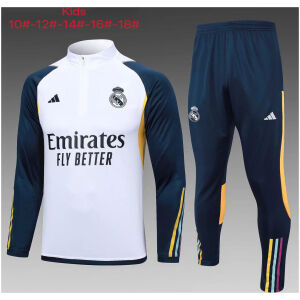 Kids Real Madrid Training Suit White 2023/24