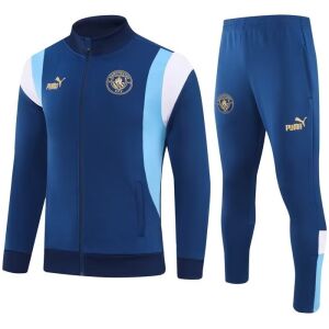 Mens Manchester City Jacket + Pants Training Suit Blue 2023/24