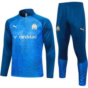 Mens Olympique Marseille Training Suit Blue Pyramids 2023/24