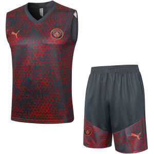 Mens Manchester City Singlet Suit Grey – Red 2023/24