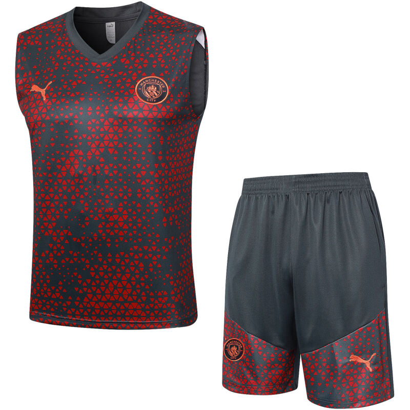 Mens Manchester City Singlet Suit Grey – Red 2023/24