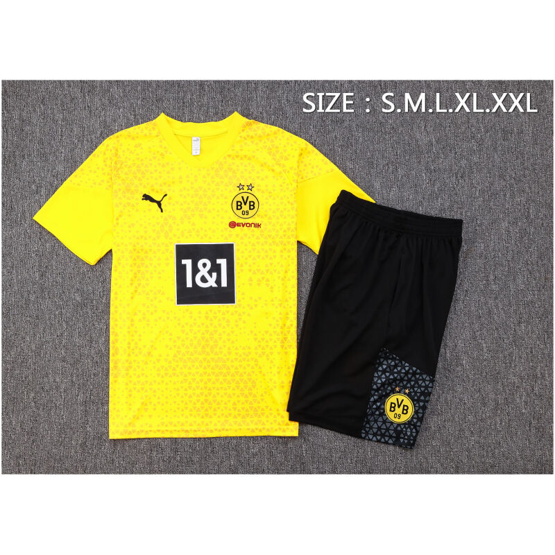 Mens Borussia Dortmund Short Training Suit Yellow 2023/24