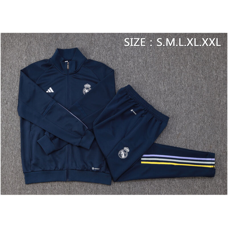 Mens Real Madrid Jacket + Pants Training Suit Royal 2023/24