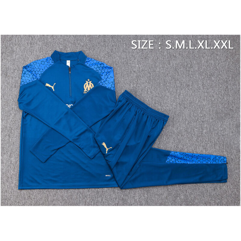 Mens Olympique Marseille Training Suit Blue 2023/24