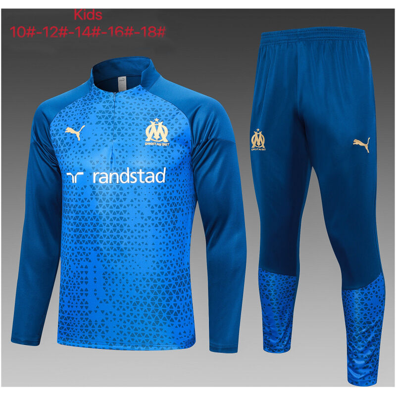 Kids Olympique Marseille Training Suit Blue Pyramid 2023/24