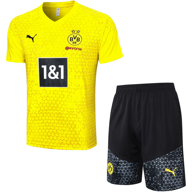 Mens Borussia Dortmund Short Training Suit Yellow 2023/24