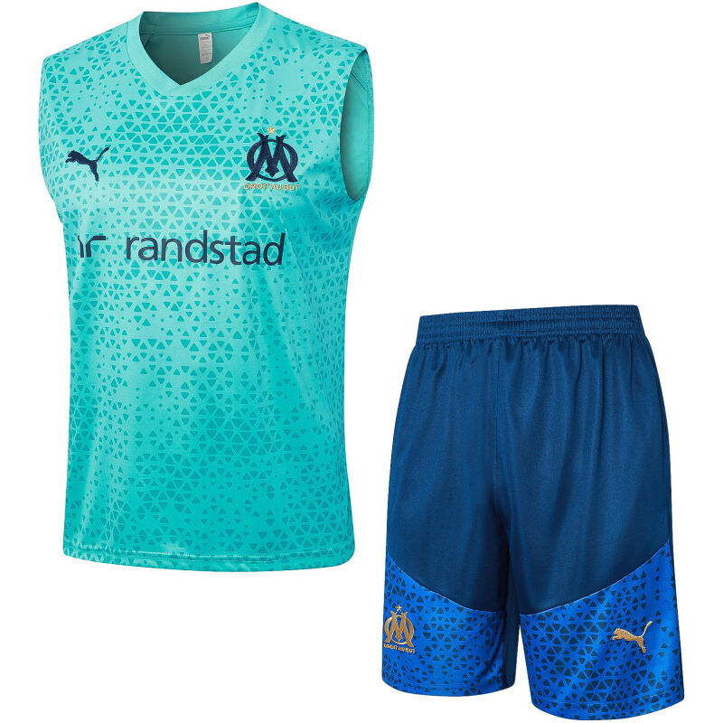 Mens Olympique Marseille Short Training Suit Green 2023/24