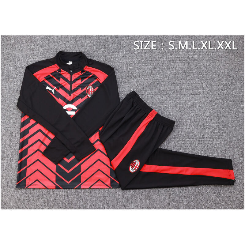 Mens AC Milan Training Suit Red – Black 2023/24
