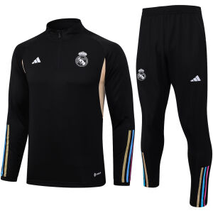 Mens Real Madrid Training Suit Black 2023/24