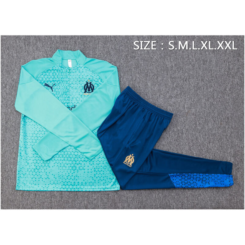 Mens Olympique Marseille Training Suit Green Diamonds 2023/24