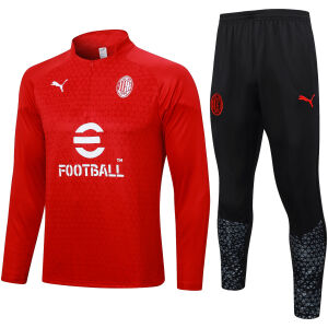 Mens AC Milan Training Suit Red Pattern 2023/24