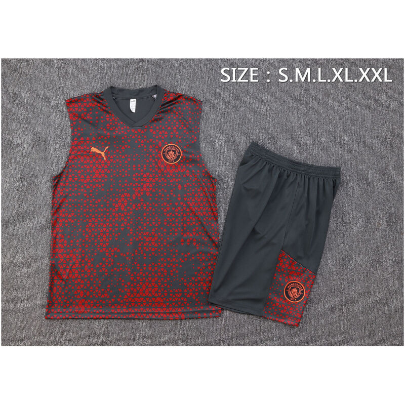 Mens Manchester City Singlet Suit Grey – Red 2023/24