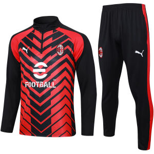 Mens AC Milan Training Suit Red – Black 2023/24