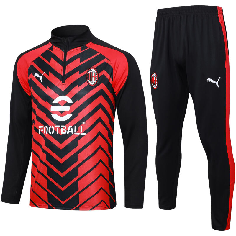 Mens AC Milan Training Suit Red – Black 2023/24