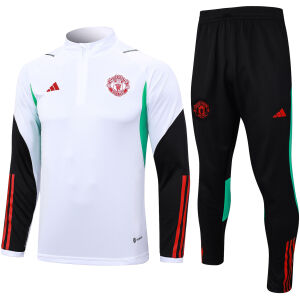 Mens Manchester United Training Suit White – Black 2023/24