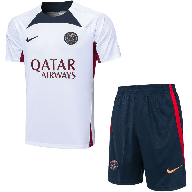 Mens PSG Short Training Suit White 2023/24